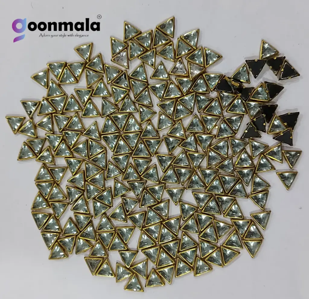 Kundan stone For Jewellery making, Bangles Embroidery Craft & Cloth Works, 10mm Triangle Sliver 500 pieces