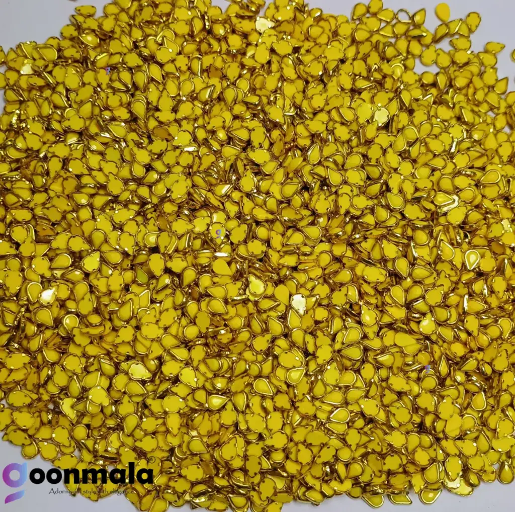 Kundan stone For Jewellery making, Bangles Embroidery Craft & Cloth Works, Resin Drop Kundan 4x6mm, 500 pieces, Yellow