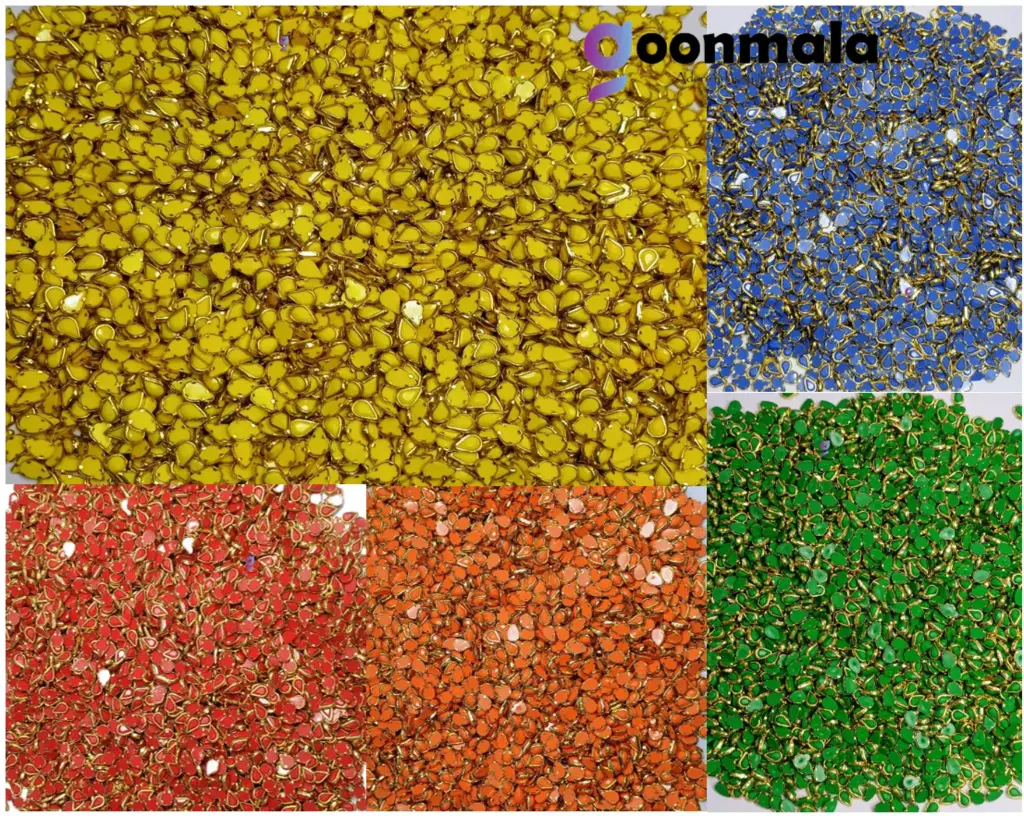 Kundan stone For Jewellery making, Bangles Embroidery Craft & Cloth Works, Resin Drop Kundan 4x6mm, 5 coloue, 100 pieces each