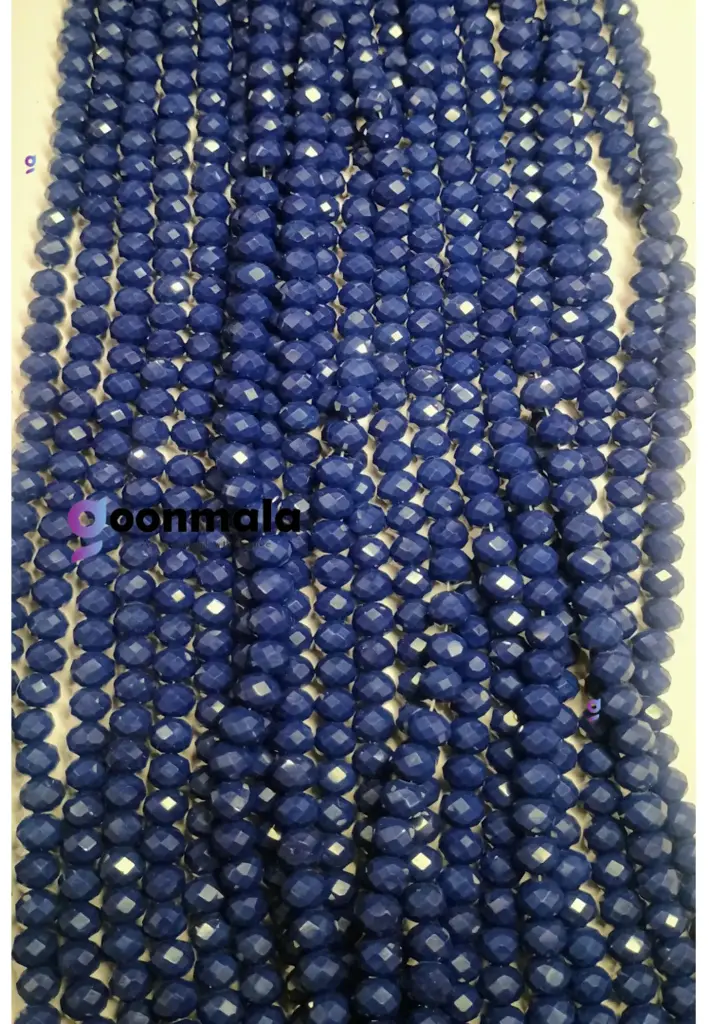 Crystal Cutting Glass beads for bracelet, Rakhi, Jewellery making 8mm, 100 pieces, Nevy Blue