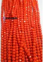 Crystal Cutting Glass beads for bracelet, Rakhi, Jewellery making 8mm, 100 pieces, Orange