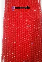 Crystal Cutting Glass beads for bracelet, Rakhi, Jewellery making 8mm, 100 pieces, Red