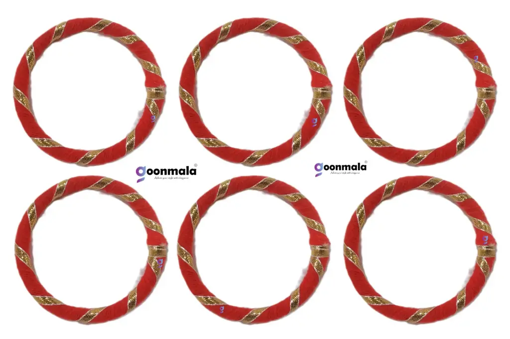 Wool Rings for Wall Hanging, Jhoomer Craft Work, Red-3 inch, 6 Pieces