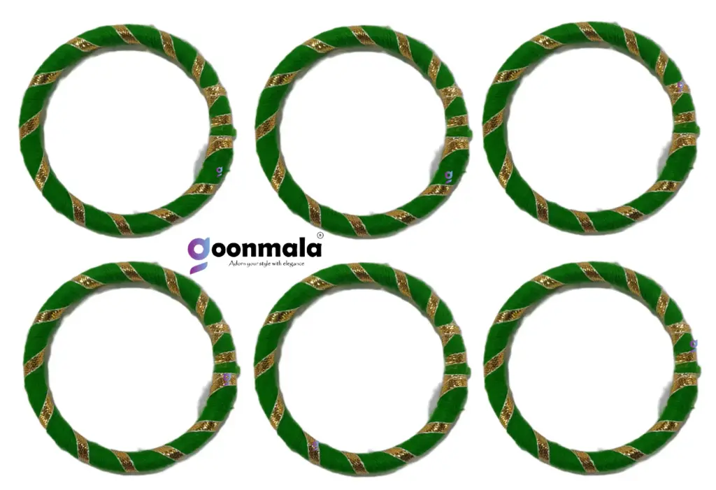 Wool Rings for Wall Hanging, Jhoomer Craft Work, Green-3 inch, 6 Pieces