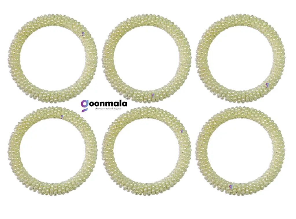 Wool Rings for Wall Hanging, Jhoomer Craft Work, Pearl-3 inch, 6 Pieces