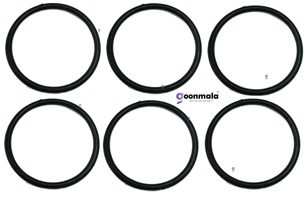  plastic Rings for Wall Hanging, Jhoomer Craft Work, Black-4 inch, 6 Pieces