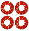 Donut shape Wool Rings for Wall Hanging, Jhoomer Craft Work, Red-4 inch, 4 Pieces