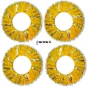 Donut shape with wool cotted and pearl bordered Rings for craft, Jhoomer, Wall Hangings, Yellow-4 inch, 6 Pieces