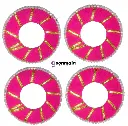 Donut shape Wool Rings for Wall Hanging, Jhoomer Craft Work, Pink-4 inch, 4 Pieces