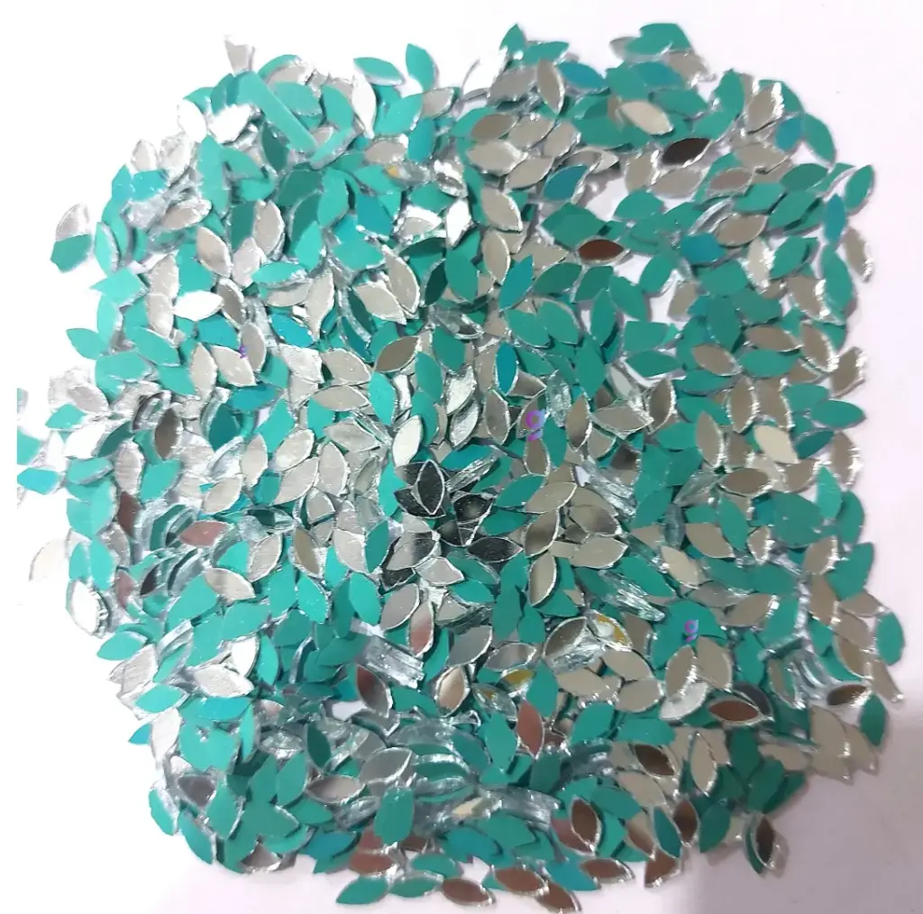 Mirror beads For Jewellery Making, Craft Work and Lippan Art Work, Silver Eye 6x3mm 1000 Pieces