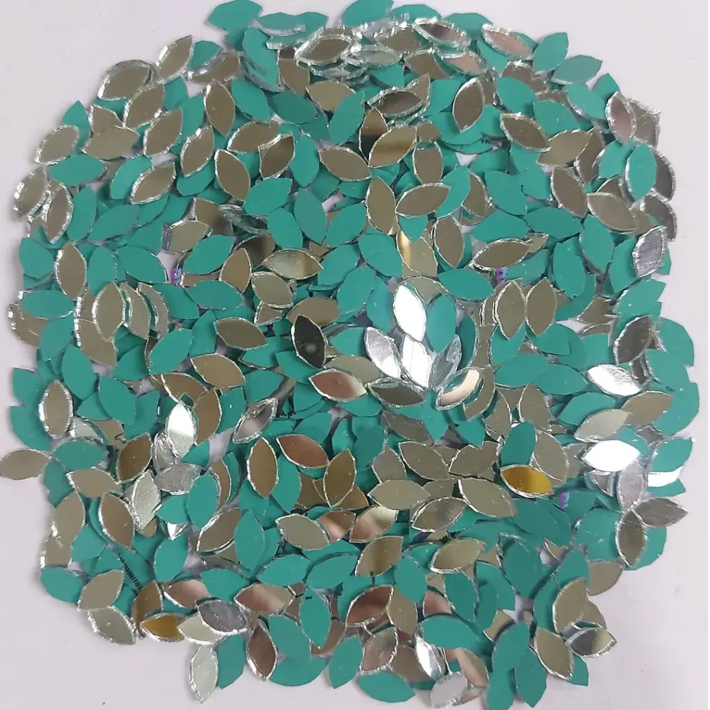 Mirror beads For Jewellery Making, Craft Work and Lippan Art Work, Silver Eye 10x5mm 500 Pieces