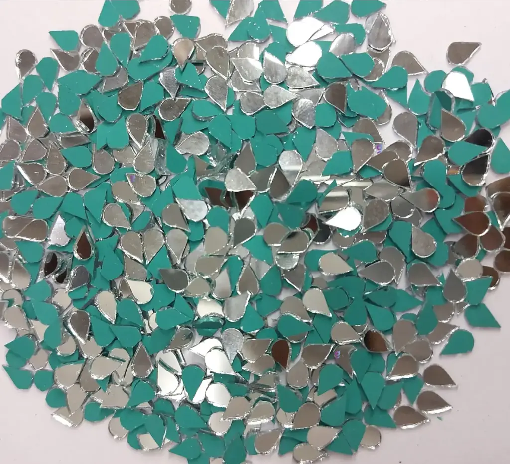 Mirror beads For Jewellery Making, Craft Work and Lippan Art Work, Silver Drop 5x8mm 1000 Pieces