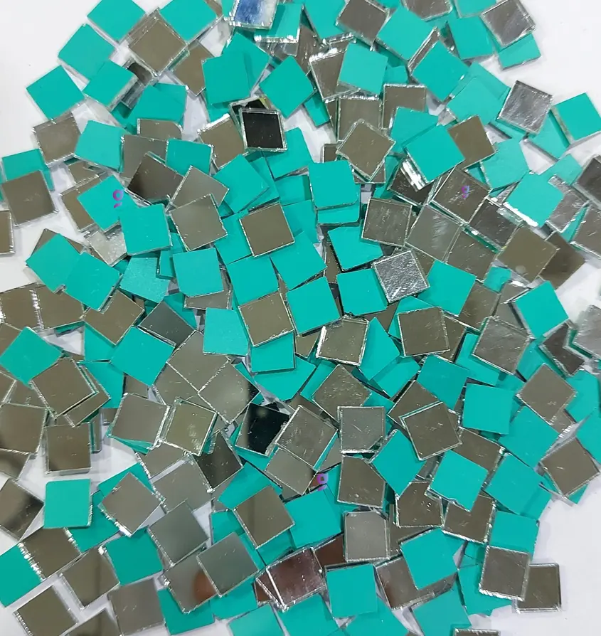 Mirror beads For Jewellery Making, Craft Work and Lippan Art Work, Silver Square 10mm 500 Pieces