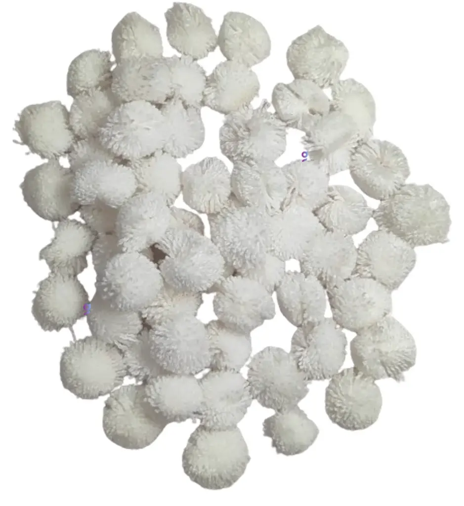 Pom Pom Balls for Arts & Craft, decoration works, 200 Pieces, White