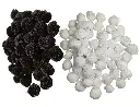 Pom Pom Balls for Arts & Craft, decoration works, 2x100 Pieces, Black & White
