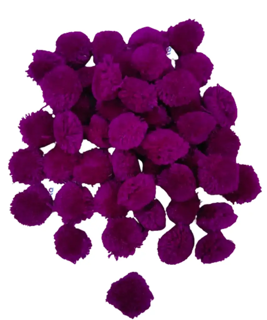 Pom Pom Balls for Arts & Craft, decoration works, 200 Pieces, Purple