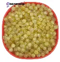 Crackle glass crystal beads for bracelet, rakhi,  Jewellery making, 8mm Yellow, 100 pc