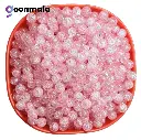 Crackle glass crystal beads for bracelet, rakhi,  Jewellery making, 8mm Baby Pink, 100 pc