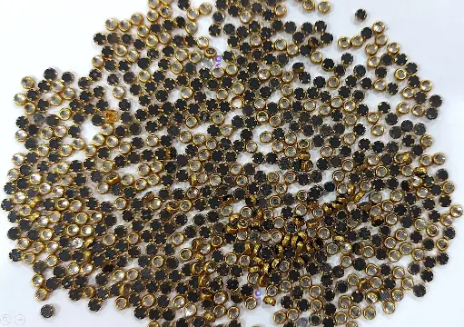 [Kundan R3 Sliver 1000 pc] Kundan stone For Jewellery making, Bangles, Craft & Cloth Works, 3mm Round Sliver, 1000 pieces