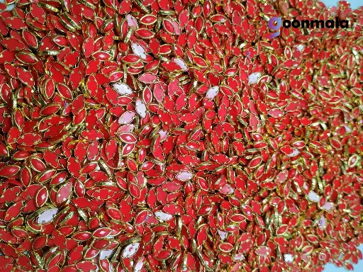 [KND PL E8 Red 500pc] Kundan stone For Jewellery making, Bangles Craft Works, Resin Eye 4x8mm, 500 pieces, Red