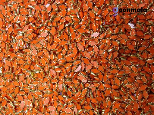 [KND PL E8 Orange 500pc] Kundan stone For Jewellery making, Bangles Embroidery Craft & Cloth Works, Resin Eye Kundan 4x8mm, 500 pieces, Orange