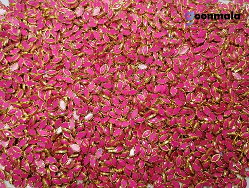 [KND PL E8 Pink 500pc] Kundan stone For Jewellery making, Bangles Embroidery Craft & Cloth Works, Resin Eye Kundan 4x8mm, 500 pieces, Pink