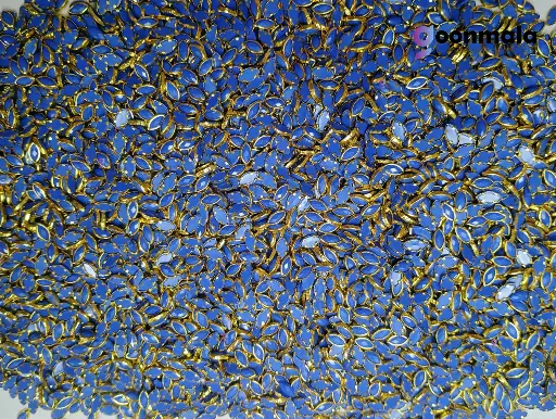 [KND PL E8 Blue 500pc] Kundan stone For Jewellery making, Bangles Embroidery Craft & Cloth Works, Resin Eye Kundan 4x8mm, 500 pieces, Blue