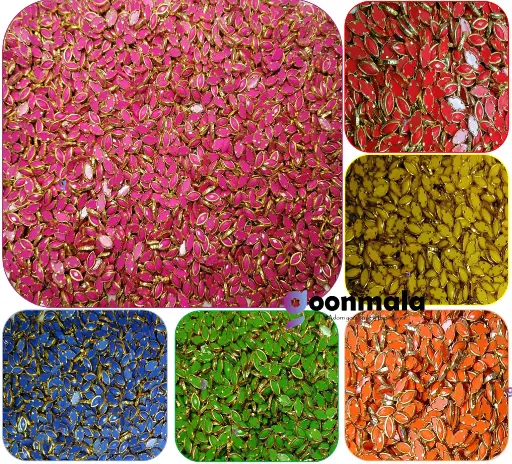 [KND PL E8 6x100] Kundan stone For Jewellery making, Bangles Embroidery Craft & Cloth Works, Resin Eye Kundan 4x8mm, 6x100 pieces