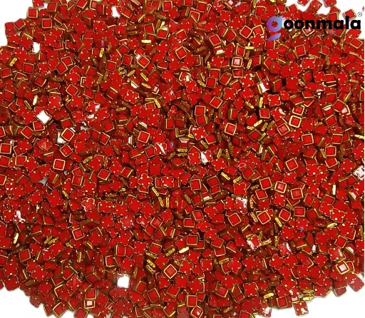 [KND PL S4 Red 500pc] Kundan stone For Jewellery making, Bangles Embroidery Craft & Cloth Works, Resin Square Kundan 4x4mm, 500 pieces, Red