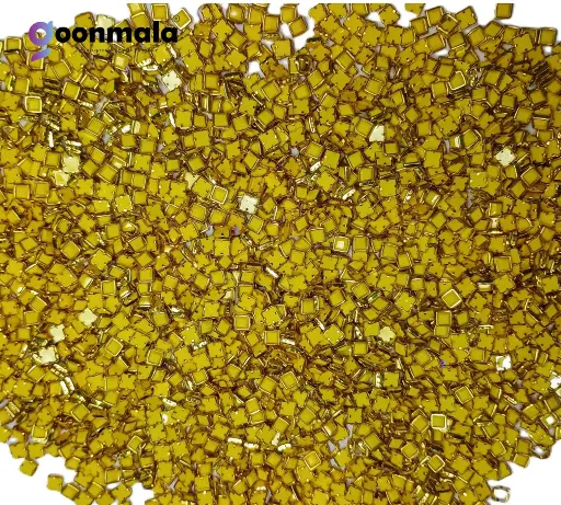 [KND PL S4 Yellow 500pc] Kundan stone For Jewellery making, Bangles Embroidery Craft & Cloth Works, Resin Square Kundan 4x4mm, 500 pieces, Yellow
