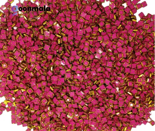[KND PL S4 Pink 500pc] Kundan stone For Jewellery making, Bangles Embroidery Craft & Cloth Works, Resin Square Kundan 4x4mm, 500 pieces, Pink