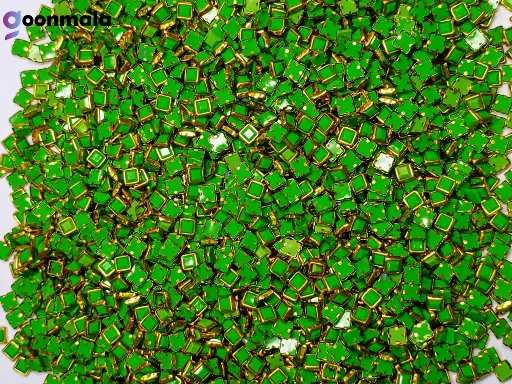 [KND PL S4 Green 500pc] Kundan stone For Jewellery making, Bangles Embroidery Craft & Cloth Works, Resin Square Kundan 4x4mm, 500 pieces, Green