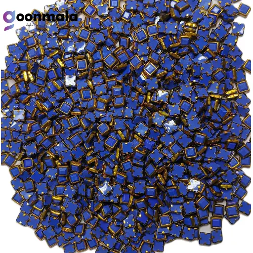 [KND PL S4 Blue 500pc] Kundan stone For Jewellery making, Bangles Embroidery Craft & Cloth Works, Resin Square Kundan 4x4mm, 500 pieces, Blue