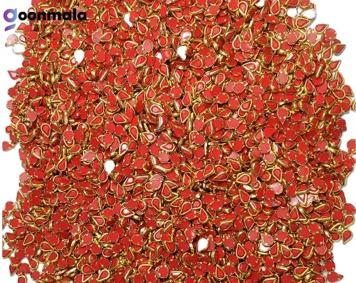 [KND PL D4x6 Red 500pc] Kundan stone For Jewellery making, Bangles Embroidery Craft & Cloth Works, Resin Drop Kundan 4x6mm, 500 pieces, Red