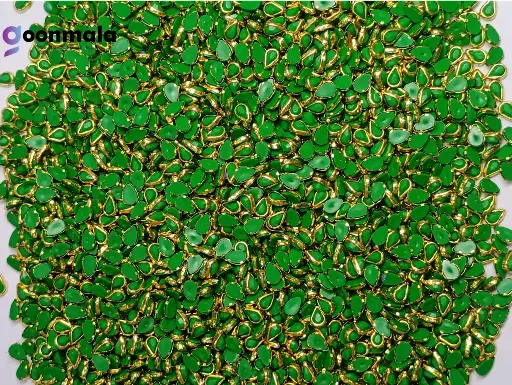 [KND PL D4x6 Green 500pc] Kundan stone For Jewellery making, Bangles Embroidery Craft & Cloth Works, Resin Drop Kundan 4x6mm, 500 pieces, Green