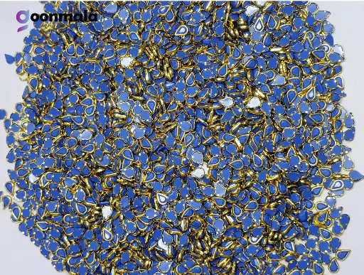 [KND PL D4x6 Blue 500pc] Kundan stone For Jewellery making, Bangles Embroidery Craft & Cloth Works, Resin Drop Kundan 4x6mm, 500 pieces, Blue