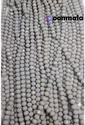 [Cutting GB 8mm Gray-100] Crystal Cutting Glass beads for bracelet, Rakhi, Jewellery making 8mm, 100 pieces, Gray