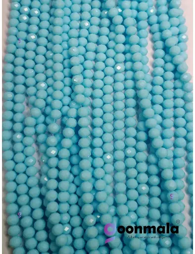 [Cutting GB 8mm Light Blue-100] Crystal Cutting Glass beads for bracelet, Rakhi, Jewellery making 8mm, 100 pieces, Light Blue