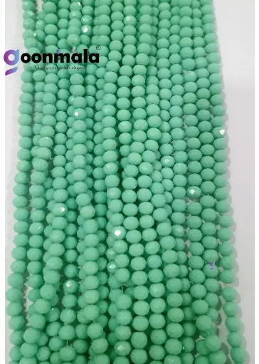 [Cutting GB 8mm Light Green-100] Crystal Cutting Glass beads for bracelet, Rakhi, Jewellery making 8mm, 100 pieces, Light Green
