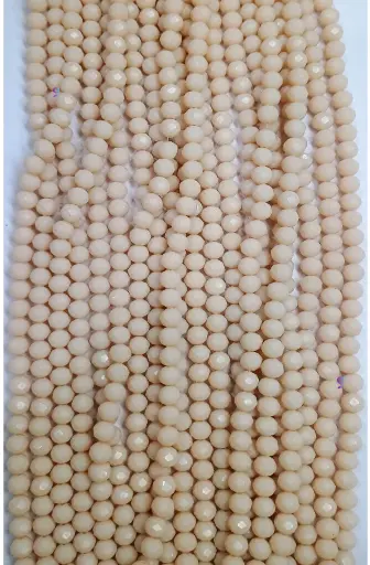 [Cutting GB 8mm Peach-100] Crystal Cutting Glass beads for bracelet, Rakhi, Jewellery making 8mm, 100 pieces, Peach