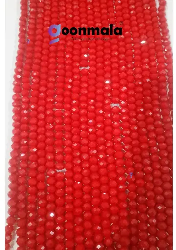 [Cutting GB 8mm Red-100] Crystal Cutting Glass beads for bracelet, Rakhi, Jewellery making 8mm, 100 pieces, Red