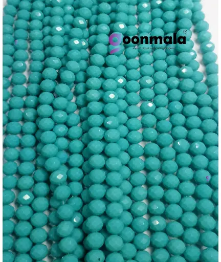 [Cutting GB 8mm Turquoise-100] Crystal Cutting Glass beads for bracelet, Rakhi, Jewellery making 8mm, 100 pieces, Turquoise
