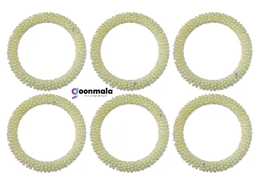 [Pearl Rings 3inch-6Pc] Wool Rings for Wall Hanging, Jhoomer Craft Work, Pearl-3 inch, 6 Pieces