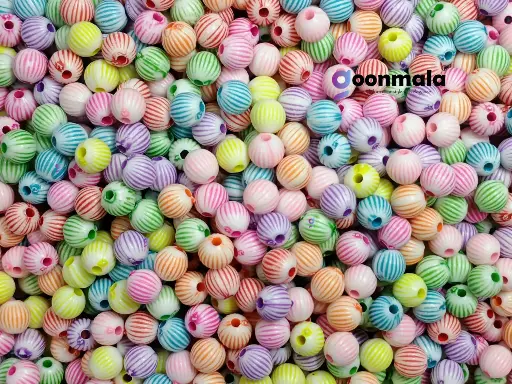 [Pastel Plastic Bead R8 200 pc]  Artificial Plastic beads For Jewellery making, Bangles Embroidery Craft & Cloth Works Pastel colour 8 mm Round 200 pieces