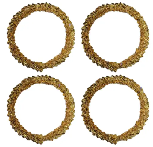 [Lace Rings Yellow 5.5 inch-4 pc]  Wool Rings for Wall Hanging, Jhoomer Craft Work, 4.6 inch, 4 Pieces (copy)