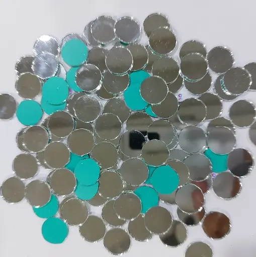 [Mirror Round 14mm 300pc] Mirror beads For Jewellery Making, Craft Work and Lippan Art Work, Silver Round 14mm 300 Pieces