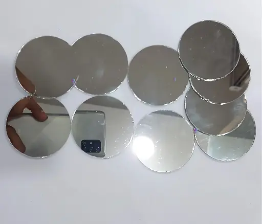 [Mirror Round 50mm 25pc] Mirror beads For Jewellery Making, Craft Work and Lippan Art Work, Silver Round 50mm 25 Pieces