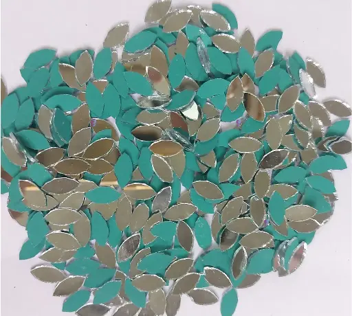 [Mirror Eye 12x6mm 500pc] Mirror beads For Jewellery Making, Craft Work and Lippan Art Work, Silver Eye 12x6mm 500 Pieces