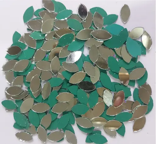 [Mirror Eye 14x7mm 500pc] Mirror beads For Jewellery Making, Craft Work and Lippan Art Work, Silver Eye 14x7mm 500 Pieces