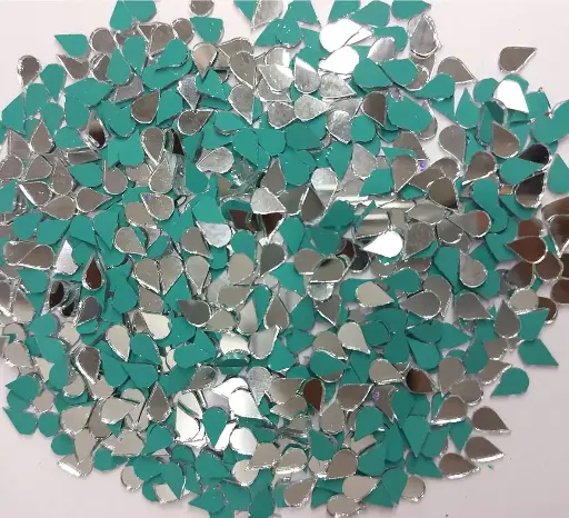 [Mirror Drop 5x8mm 500pc] Mirror beads For Jewellery Making, Craft Work and Lippan Art Work, Silver Drop 5x8mm 1000 Pieces